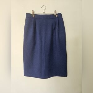 Midi skirt vintage blue with gold buttons by  Mr. K